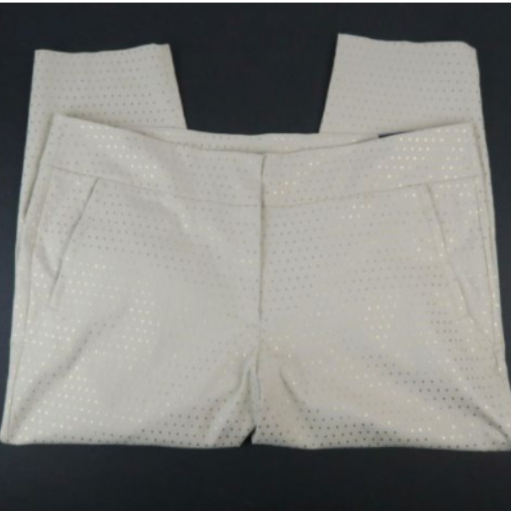 Lane Bryant Lena Stretch Gold Print Cream Pant 28W - Picture 6 of 8